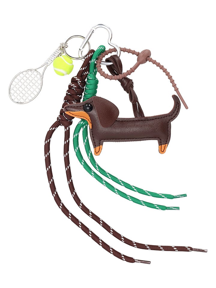 Beagles Brelok "Trendy" w kolorze brązowo-zielonym do kluczy i torebek rozmiar: onesize