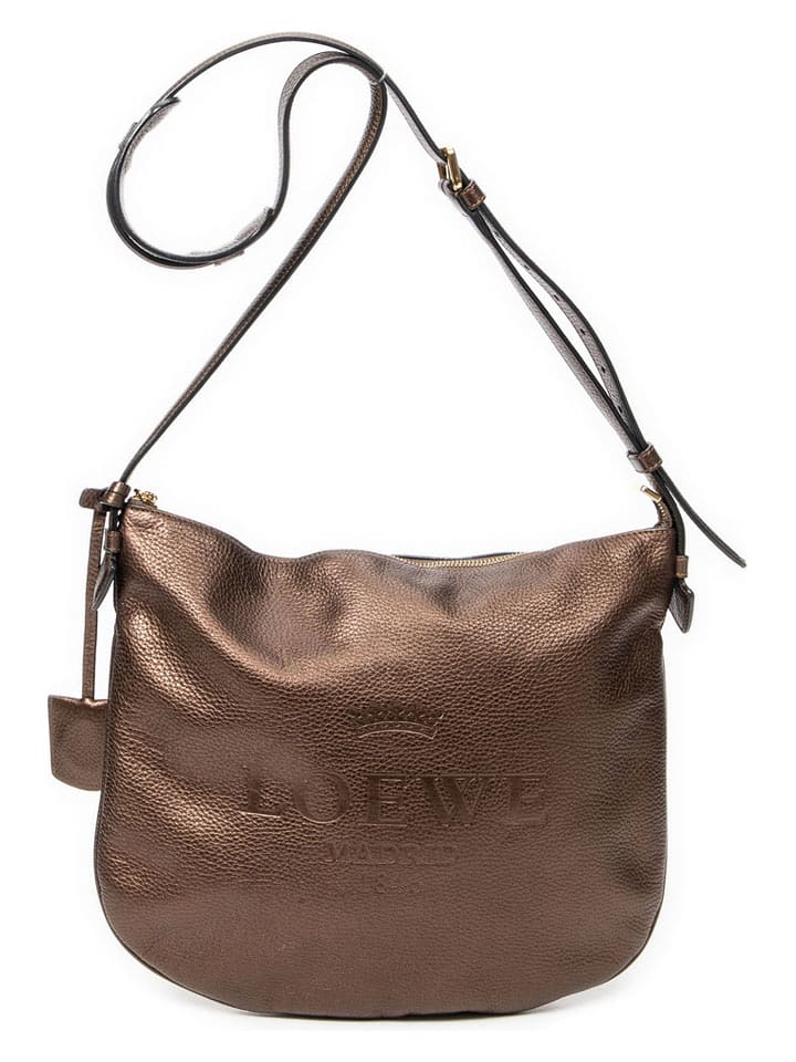 Loewe Skórzana torebka w kolorze jasnobrązowym - 33 x 28 x 2 cm rozmiar: onesize