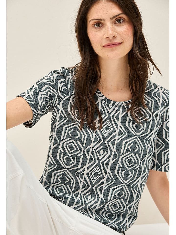 Cecil Koszulka w kolorze zielono-białym rozmiar: XS