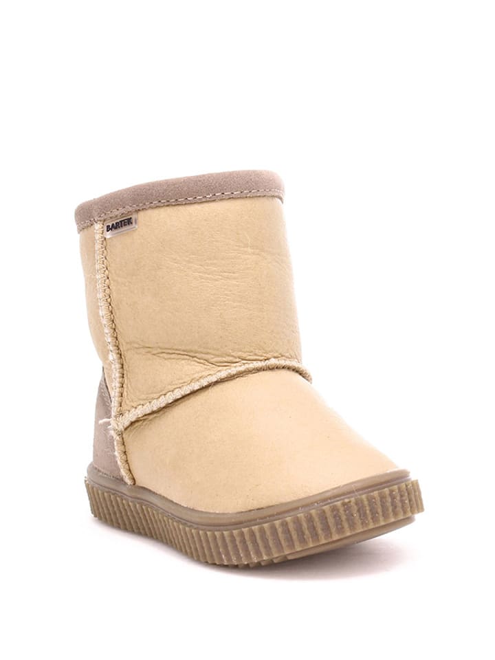 Bartek Skórzane botki w kolorze beżowym rozmiar: 23
