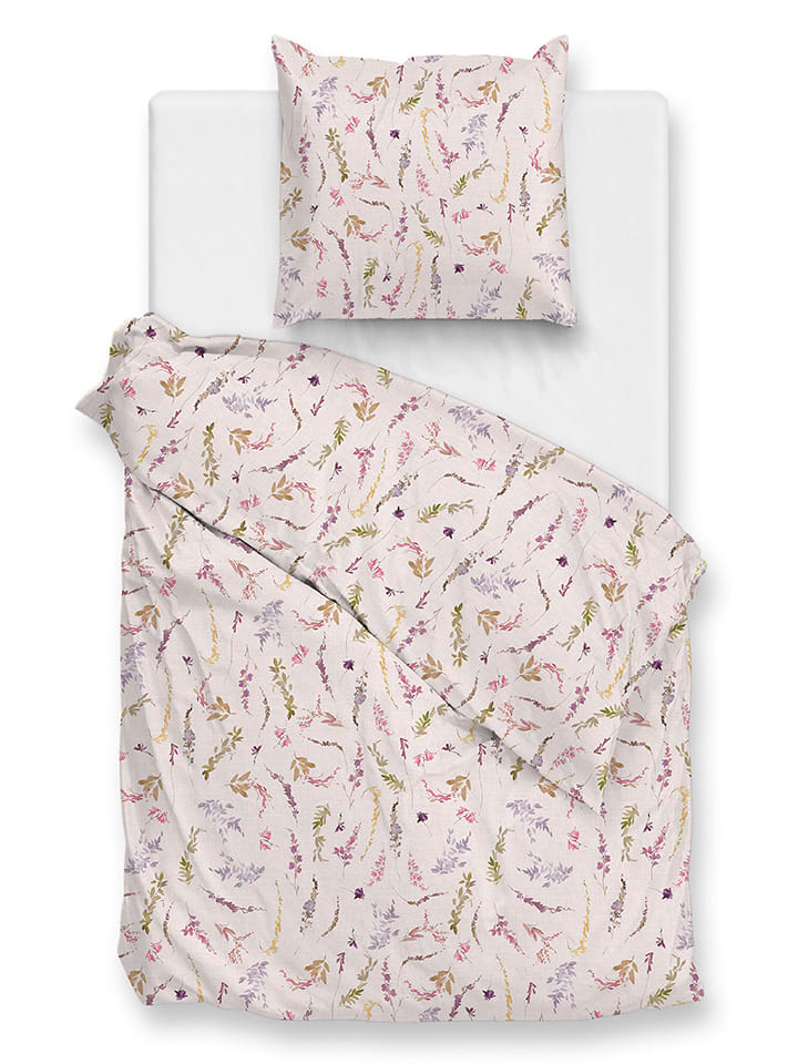 Zo!Home Komplet pościeli "Paco" w kolorze beżowo-zielonym rozmiar: 155x220 cm