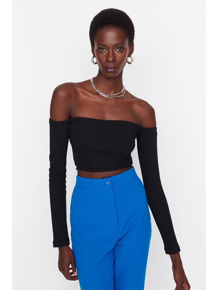 trendyol Bluzka w kolorze czarnym rozmiar: L