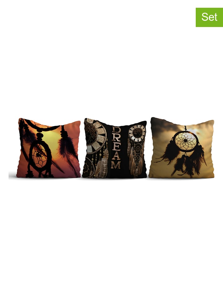 Wallity Poduszki (3 szt.) w kolorze brązowo-beżowo-pomarańczowym rozmiar: 43x43 cm