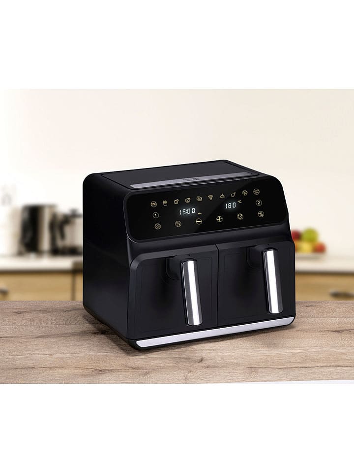 Alpina Podwójna frytkownica beztłuszczowa w kolorze czarnym - 8 l rozmiar: onesize