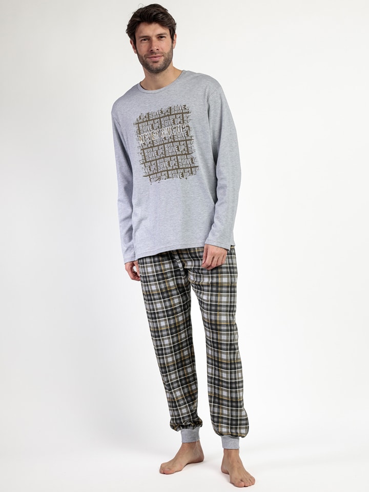 admas Piżama "Never Give Up" w kolorze szarym rozmiar: L