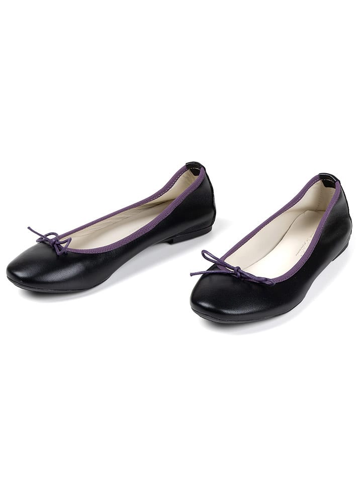 Anna Morellini Skórzane baleriny "Evanna" w kolorze czarnym rozmiar: 38