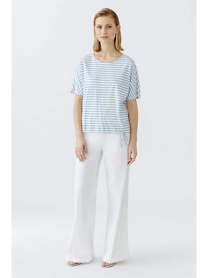 Oui Koszulka w kolorze błękitno-białym rozmiar: 38