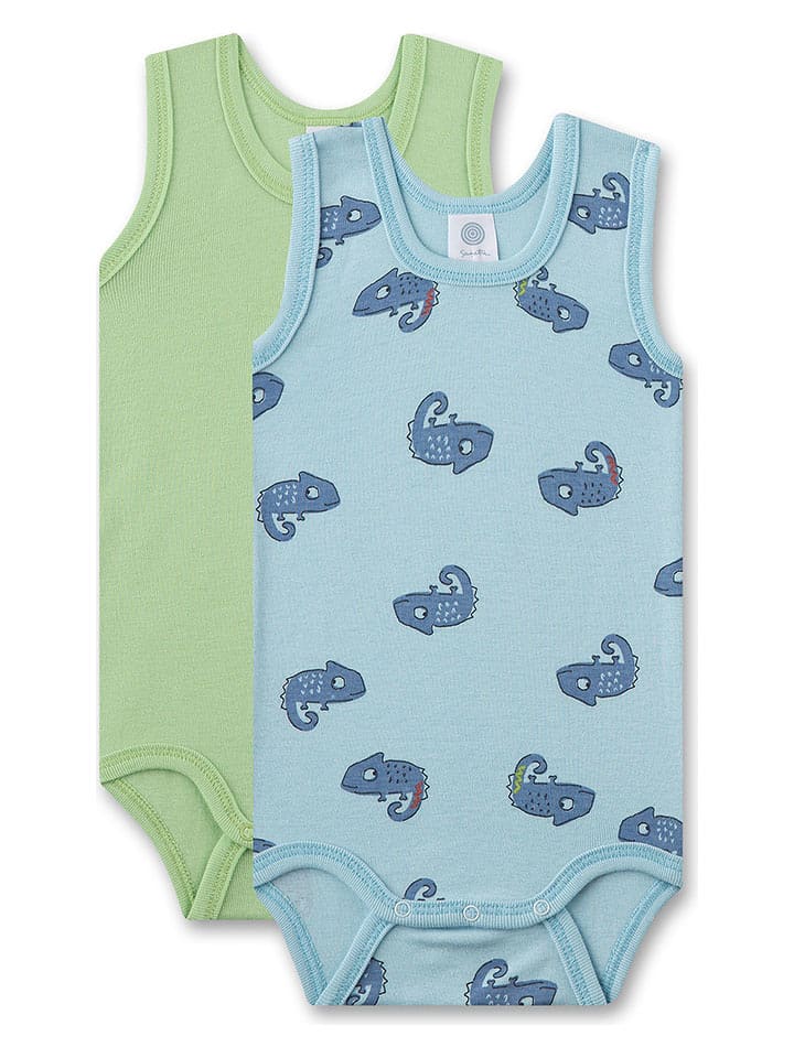 Sanetta Body (2 szt.) w kolorze zielonym i błękitnym rozmiar: 74