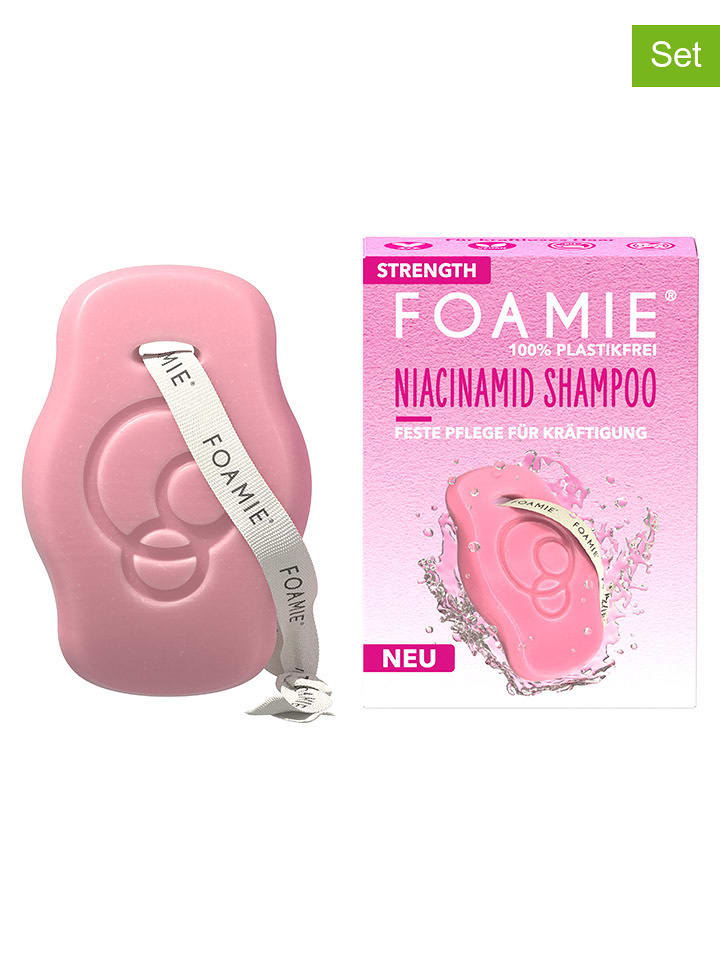 Foamie Szampony w kostce (4 szt.) "Niacinamid Rice" - po 80 g rozmiar: onesize