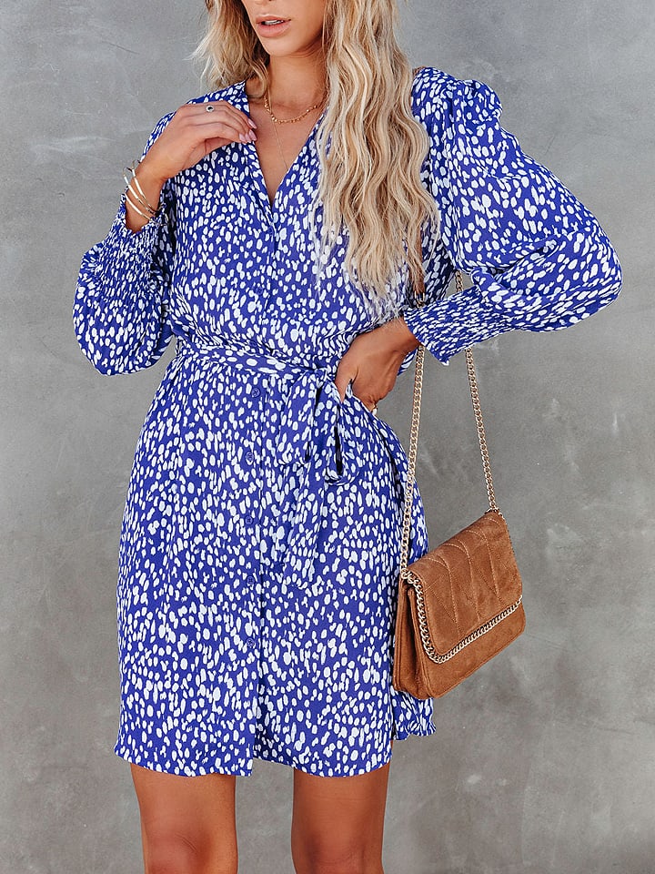 Milan Kiss Sukienka w kolorze niebiesko-białym rozmiar: L