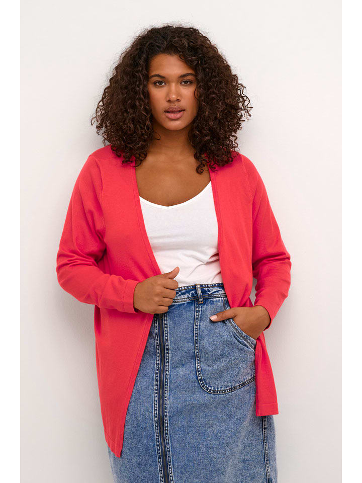KAFFE curve Kardigan "Farsia" w kolorze koralowym rozmiar: XL