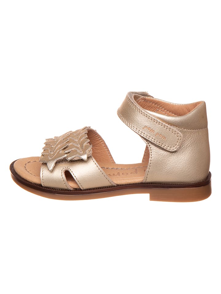 POM POM Skórzane sandały w kolorze złotym rozmiar: 26