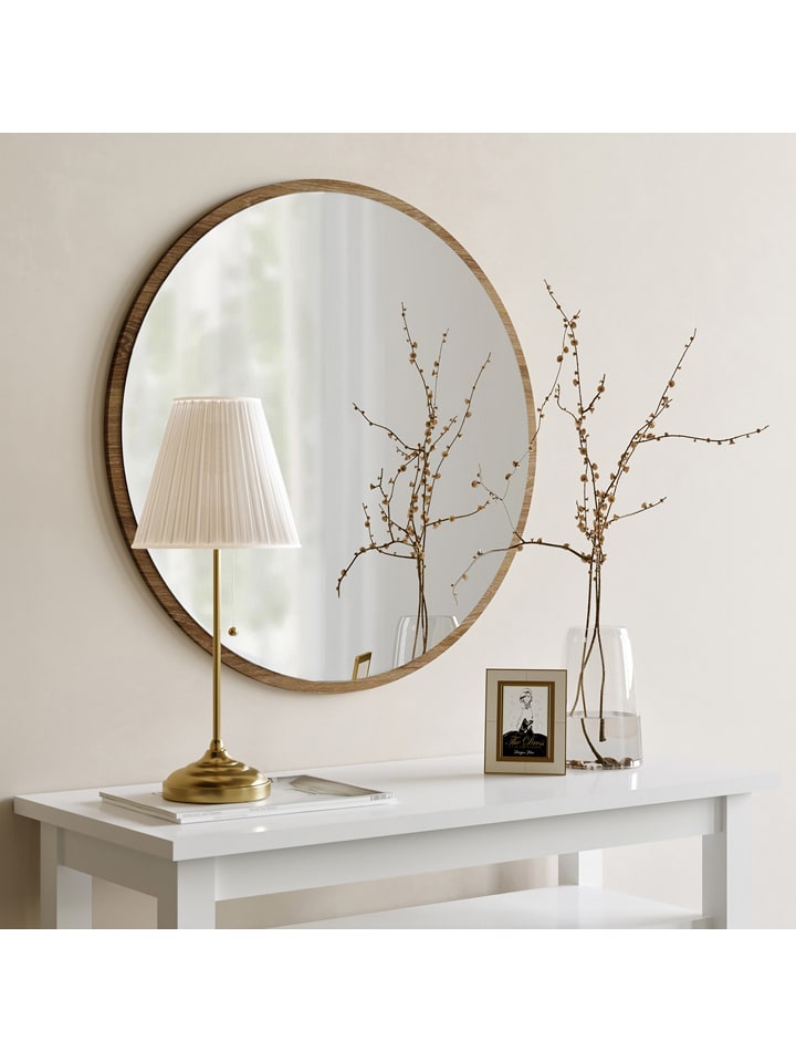 Scandinavia Concept Lustro ścienne "Ayna Ceviz" w kolorze jasnobrązowym - Ø 60 cm rozmiar: onesize