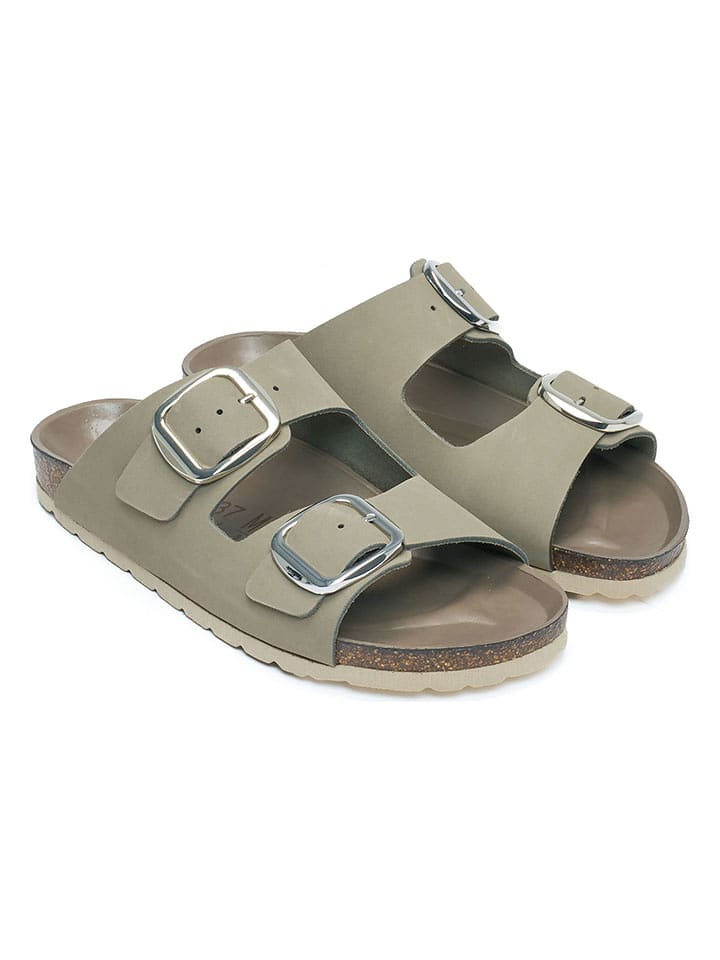 Mandel Skórzane klapki w kolorze szarym rozmiar: 41