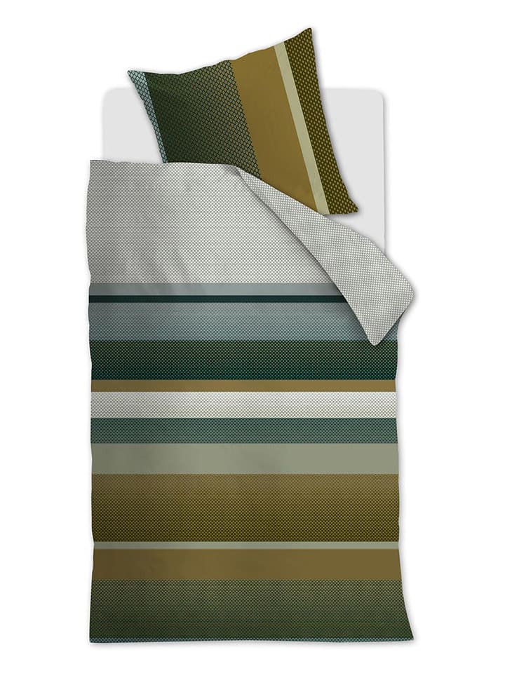 Beddinghouse Komplet pościeli satynowej "Rhys" w kolorze zielonym rozmiar: 135x200 cm