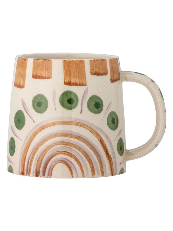 Bloomingville Kubek jumbo "Shama" w kolorze beżowo-pomarańczowo-zielonym - 515 ml rozmiar: onesize