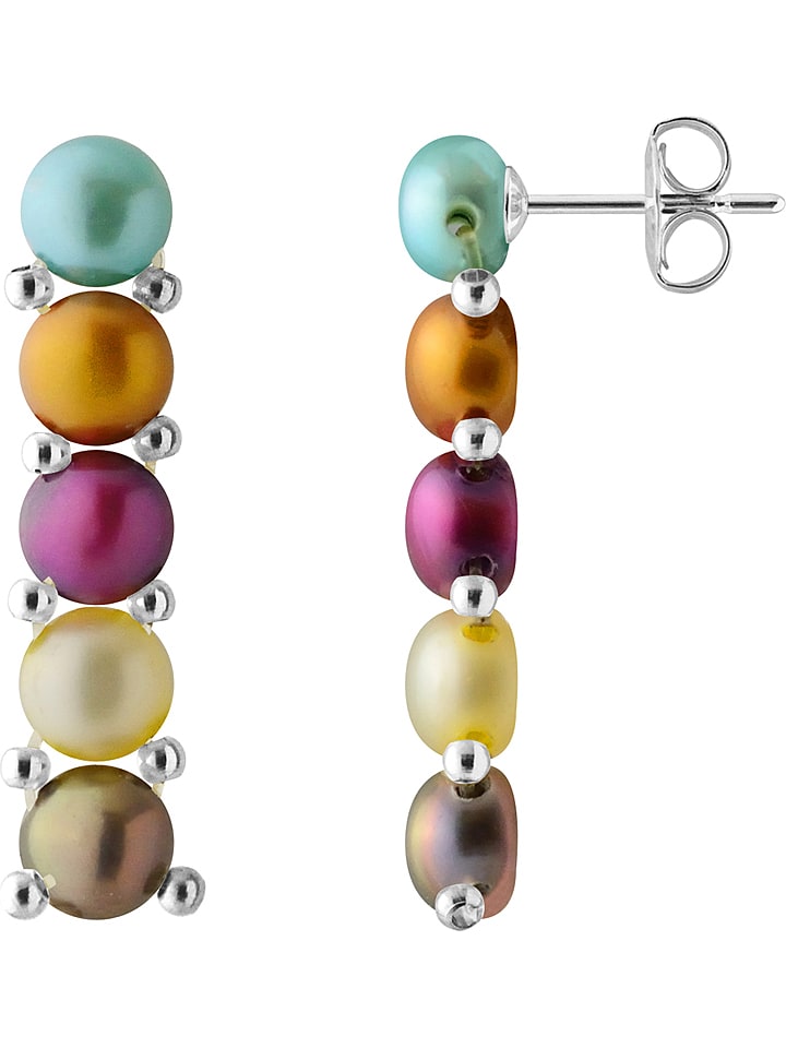 Pearl Addict Srebrne kolczyki-wkrętki z perłami rozmiar: onesize