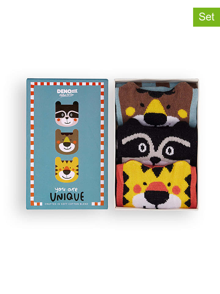 Denokids Skarpety (3 pary) ze wzorem rozmiar: 116/122