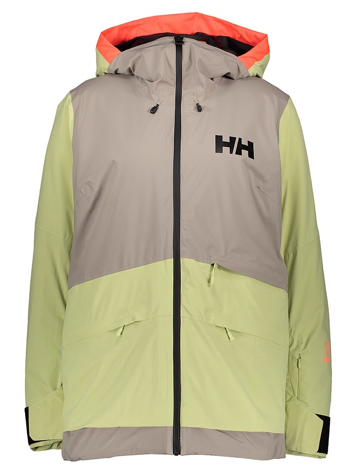 Helly Hansen Kurtka narciarska "Powchaser 2.0" w kolorze beżowo-zielonym rozmiar: XL