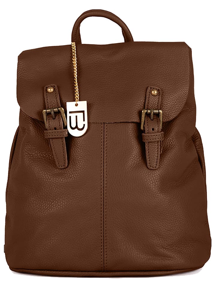 Lucca Baldi Skórzany plecak "Montichiari" w kolorze brązowym - 31 x 37 x 15 cm rozmiar: onesize