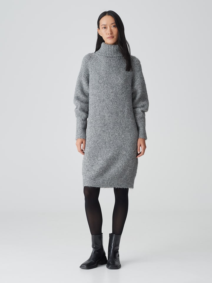 OPUS Sukienka dzianinowa w kolorze szarym rozmiar: 42