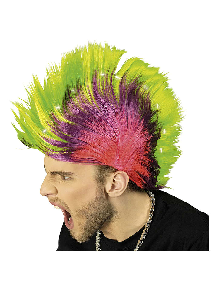 CHAKS Peruka "Punk" w kolorze różowo-zielonym rozmiar: onesize