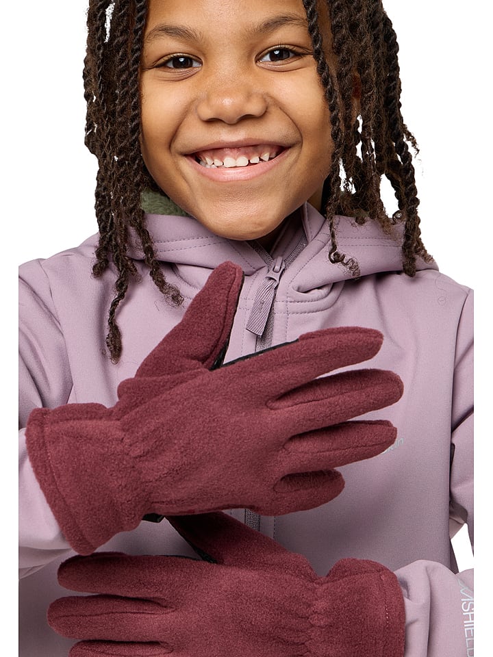 Jack Wolfskin Rękawiczki "Fleece" w kolorze bordowym rozmiar: 128