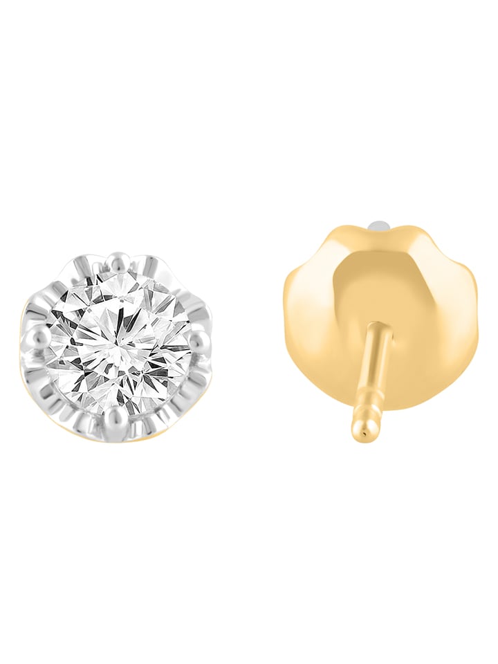 Diamonds lab grown Złote kolczyki-wkrętki z diamentami rozmiar: onesize