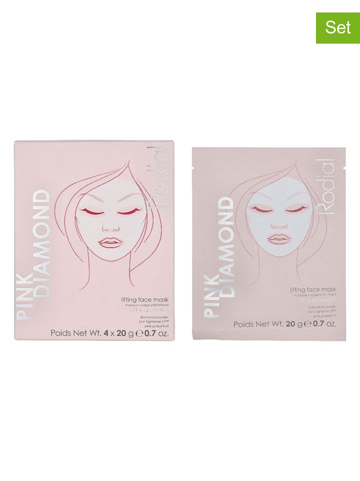 Rodial Maski (4 szt.) "Pink Diamond Lifting" - po 20 g rozmiar: onesize