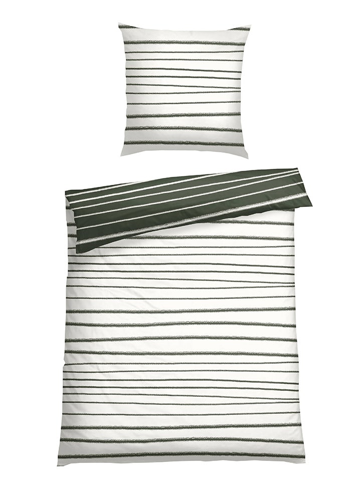 Schiesser Komplet pościeli renforcé "Wesley" w kolorze zielonym rozmiar: 135x200 cm