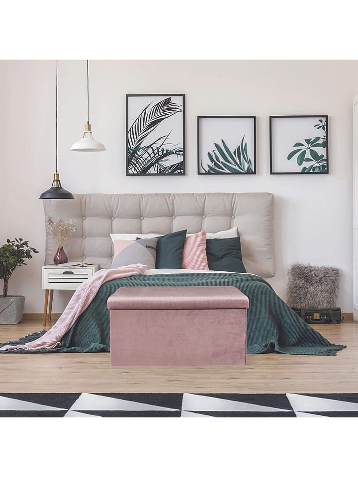 The Home Deco Kids Skrzynia "Giulia" w kolorze jasnoróżowym do siedzenia - 77 x 38 x 38 cm rozmiar: onesize