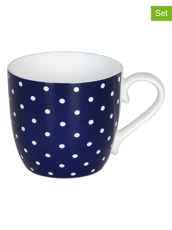 Könitz Kubki jumbo (2 szt.) "Little Dots" w kolorze granatowym - 425 ml rozmiar: onesize