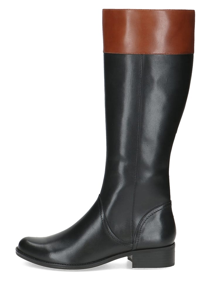 Caprice Skórzane kozaki w kolorze jasnobrązowo-czarnym rozmiar: 41