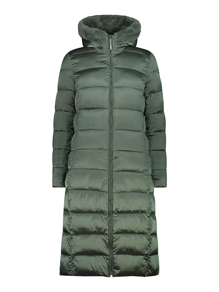 CMP Płaszcz pikowany w kolorze zielonym rozmiar: 36