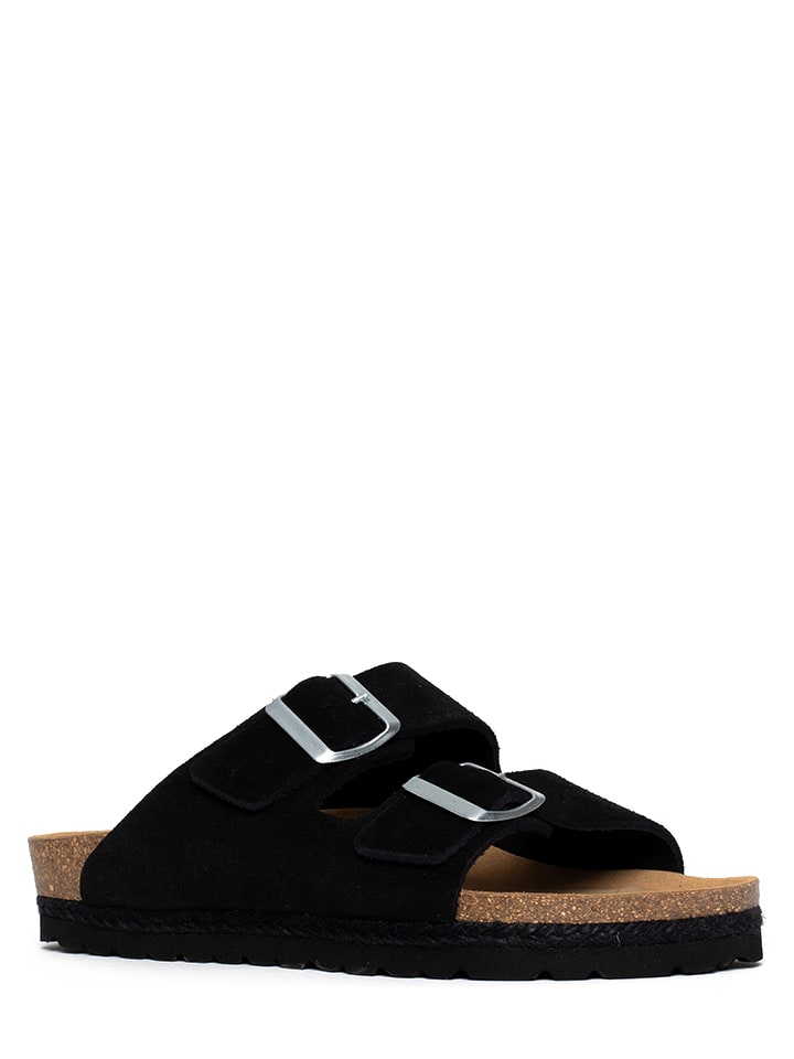 BACKSUN Skórzane klapki w kolorze czarnym rozmiar: 40