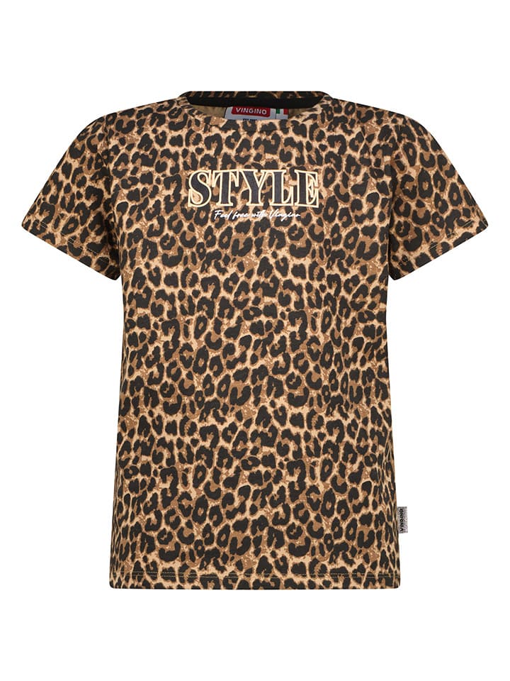 Vingino Koszulka w kolorze brązowo-jasnobrązowym rozmiar: 140