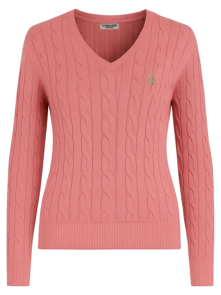 U.S. Polo Assn. Sweter w kolorze jasnoróżowym rozmiar: M