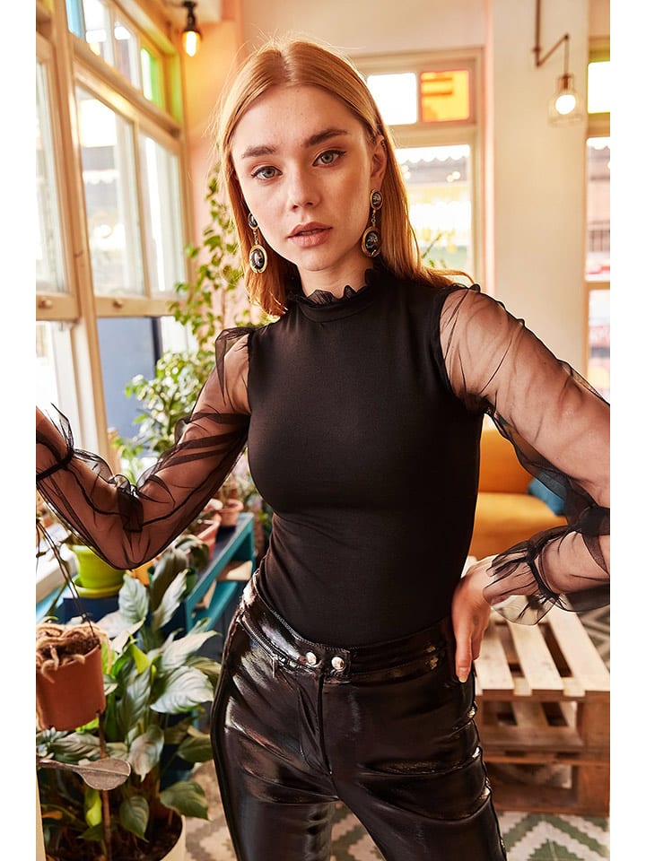 Olalook Bluzka w kolorze czarnym rozmiar: M