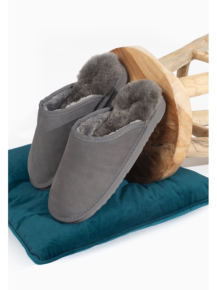 Gooce Wełniane kapcie "Emerald" w kolorze szarym rozmiar: 43