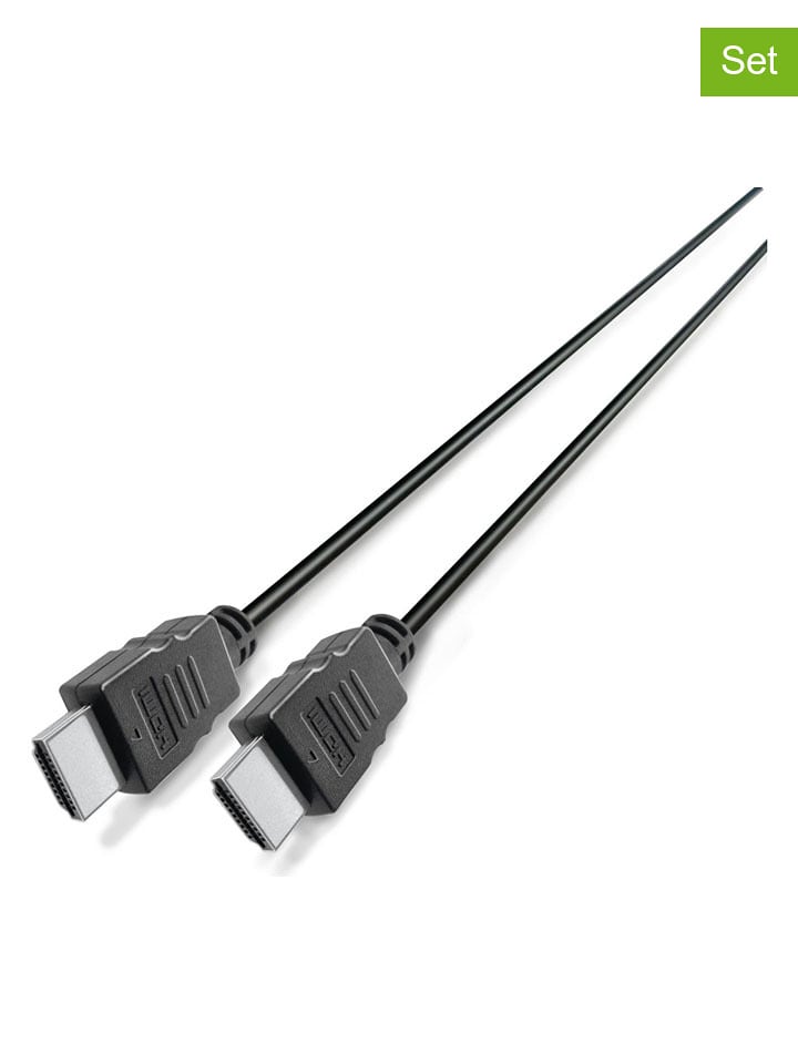 GRUNDIG Kable HDMI (2 szt.) w kolorze czarnym - dł. 100 cm rozmiar: onesize