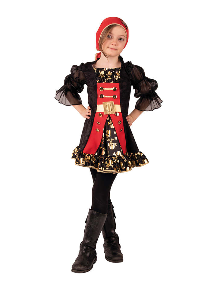 Party x People 2-częściowy kostium "Pirate Eliza" w kolorze czarno-czerwonym rozmiar: 128