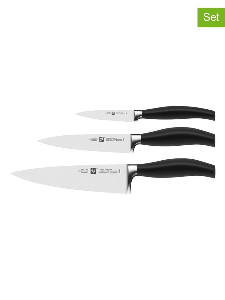 Zwilling Noże kuchenne (3 szt.) "Five Star" w kolorze czarnym rozmiar: onesize