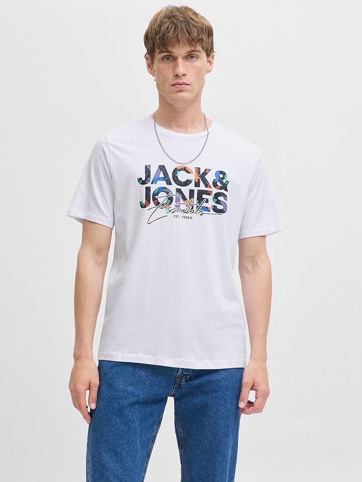 Jack & Jones Koszulka "Jjgeplas" w kolorze białym rozmiar: XXL