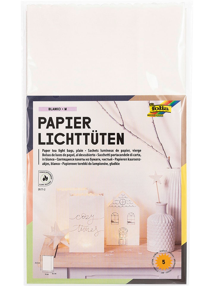 folia PAPER Papierowe torebki "Blanko" do lampionów - 12+ rozmiar: onesize