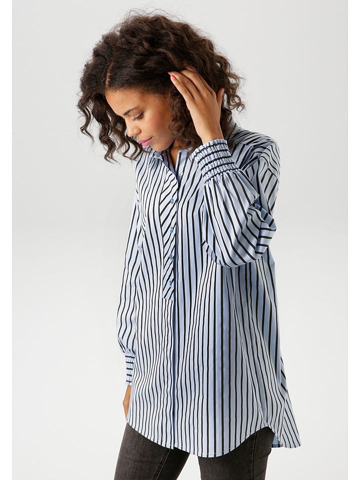 Aniston Koszula w kolorze błękitno-czarnym rozmiar: 38