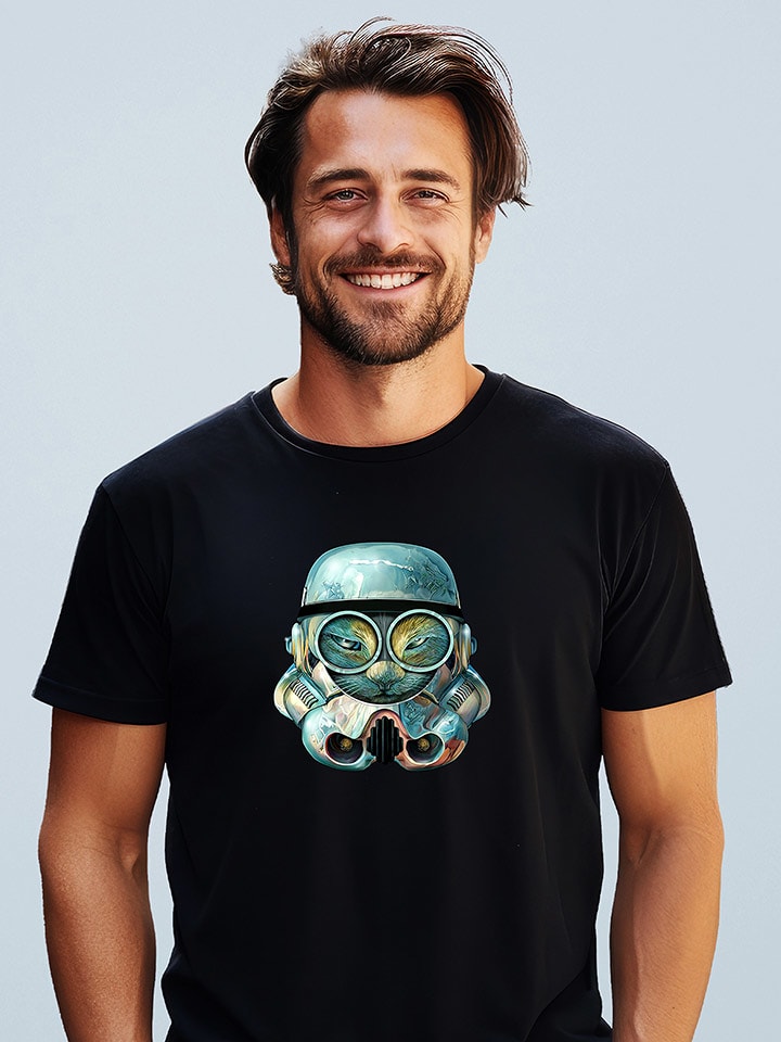 WOOOP Koszulka "Trooper Cat" w kolorze czarnym rozmiar: XL