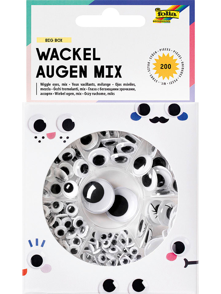 folia PAPER Ruchome oczy "Big Box Mix" w kolorze czarno-białym rozmiar: onesize