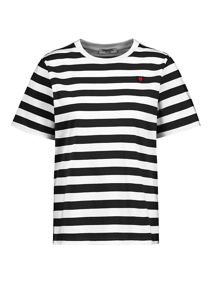 Sublevel Koszulka w kolorze biało-czarnym rozmiar: S