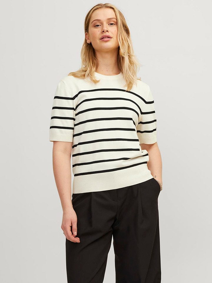 JJXX Sweter w kolorze beżowo-czarnym rozmiar: M