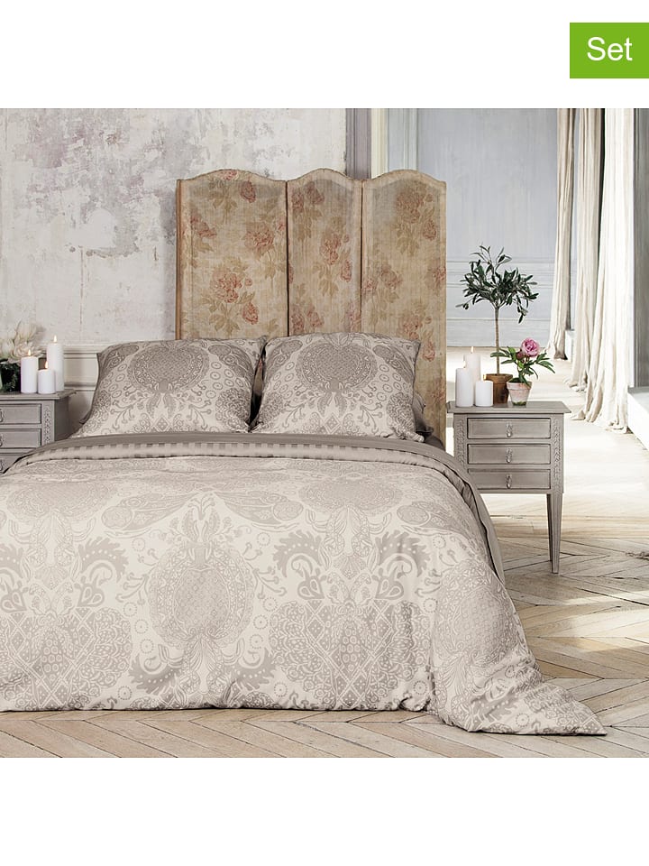 CXL by Christian Lacroix Komplety pościeli satynowej (2 szt.) w kolorze szarobrązowym rozmiar: 135x200 cm